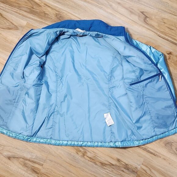 🔸️Lands End Turquoise Lightweight Puffer Jacket Small - Picture 3 of 12